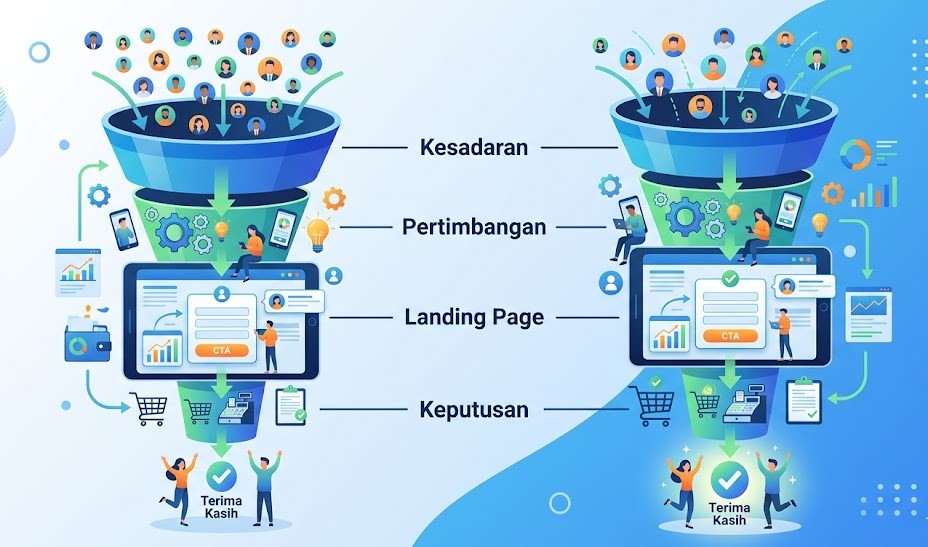 Strategi Funnel dengan Landing Page untuk Optimasi Konversi